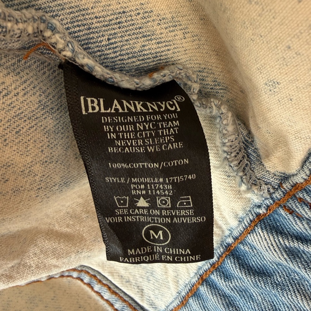 Two-Tone Blue and Cream Denim Jacket - Women's size Medium - Picture 3 of 7